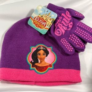 Disney Elena Avalor Winter Hat & Glove Set Purple Princess